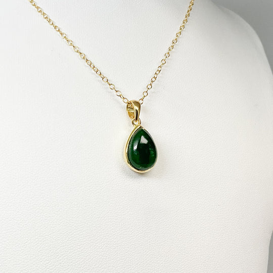 Canadian Jade Gold Finish Pendant - Rocks and Gems Canada
