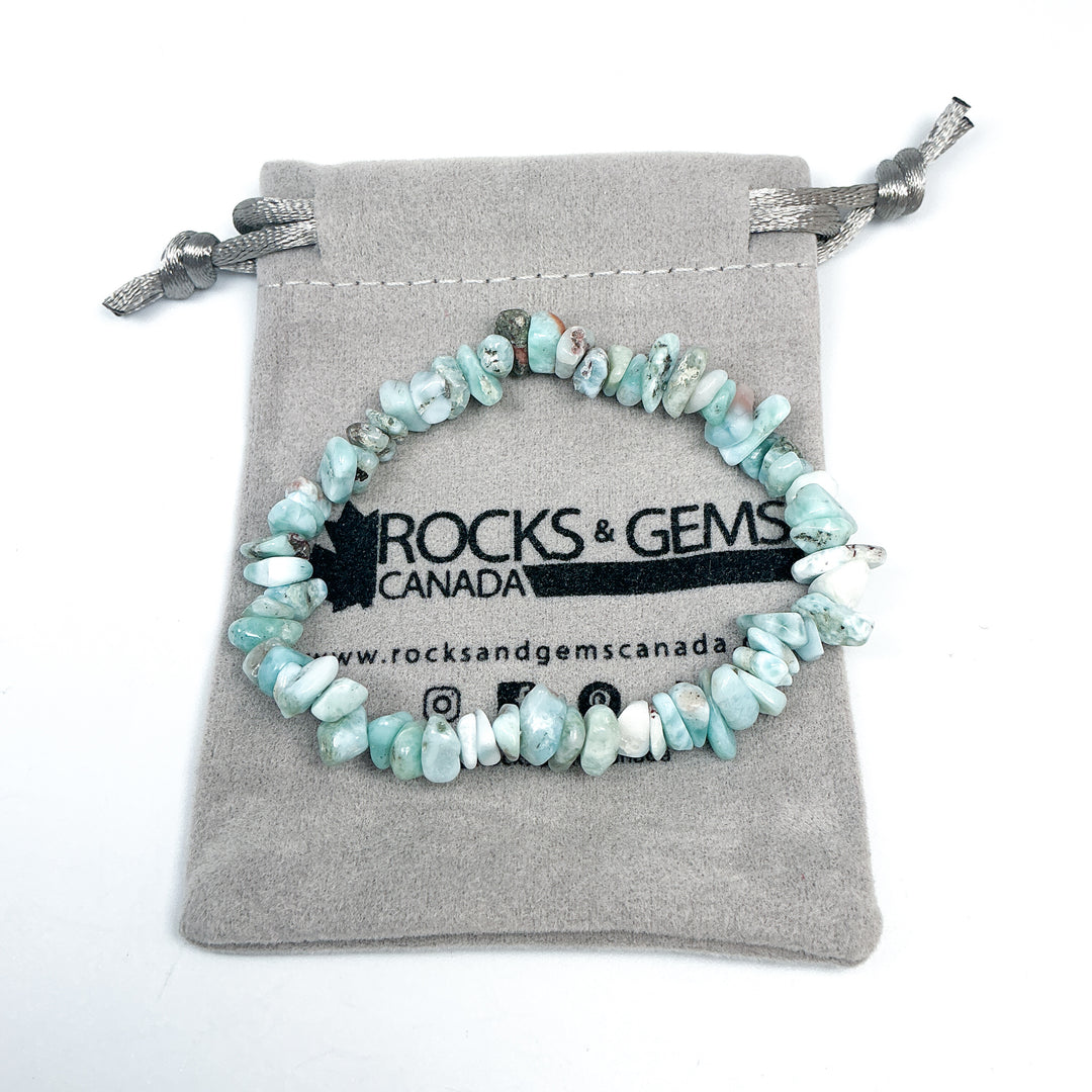 Larimar Chip Beaded Bracelet - Rocks and Gems Canada