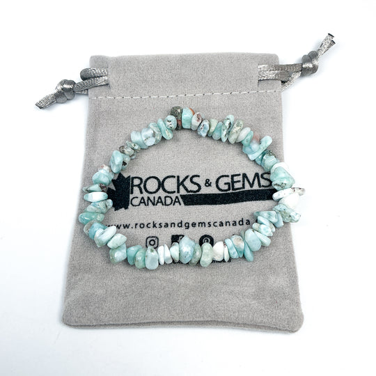 Larimar Chip Beaded Bracelet - Rocks and Gems Canada