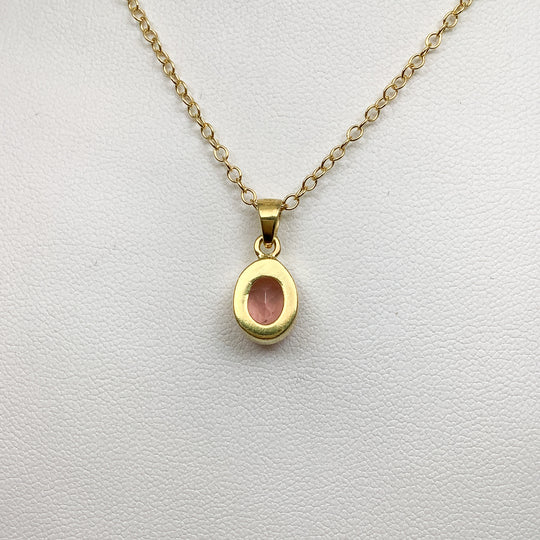 Rose Quartz Gold Finish Pendant - Rocks and Gems Canada