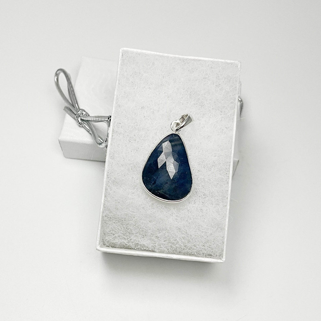 Dark Blue Sapphire Pendant-Rocks and Gems Canada