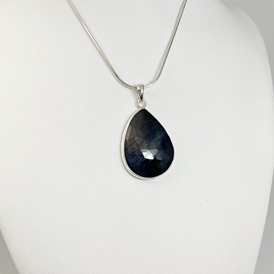 Dark Blue Sapphire Pendant-Rocks and Gems Canada