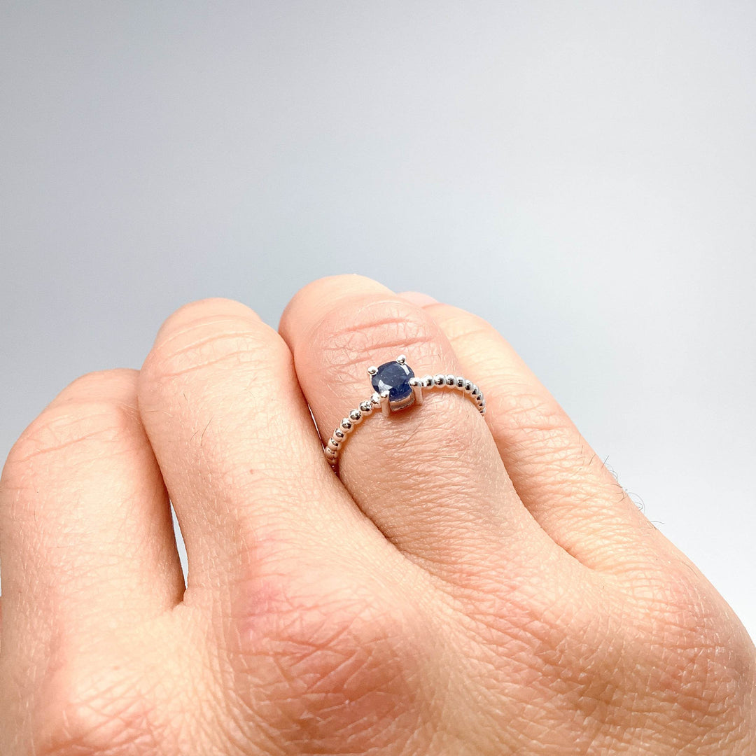 Dark Blue Sapphire Ring-Rocks and Gems Canada