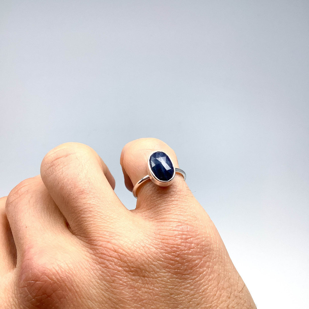 Dark Blue Sapphire Ring-Rocks and Gems Canada