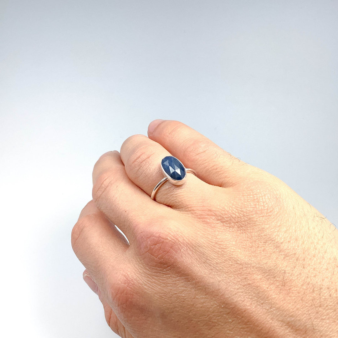 Dark Blue Sapphire Ring-Rocks and Gems Canada