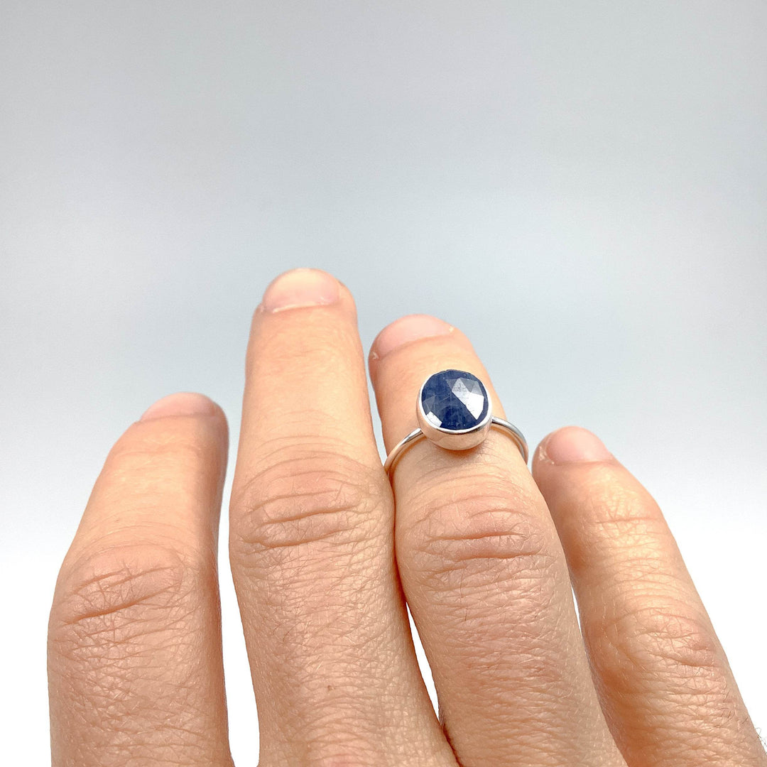 Dark Blue Sapphire Ring-Rocks and Gems Canada