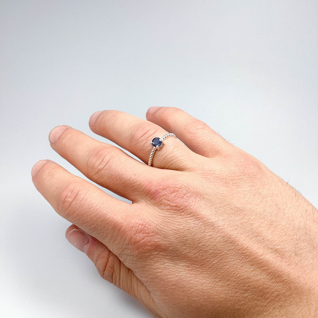 Dark Blue Sapphire Ring-Rocks and Gems Canada