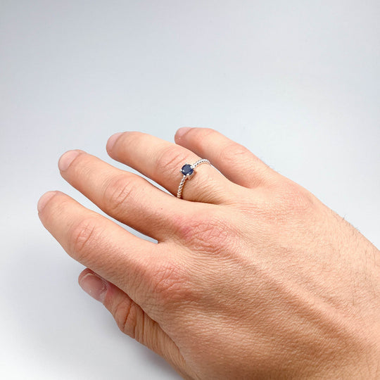 Dark Blue Sapphire Ring-Rocks and Gems Canada
