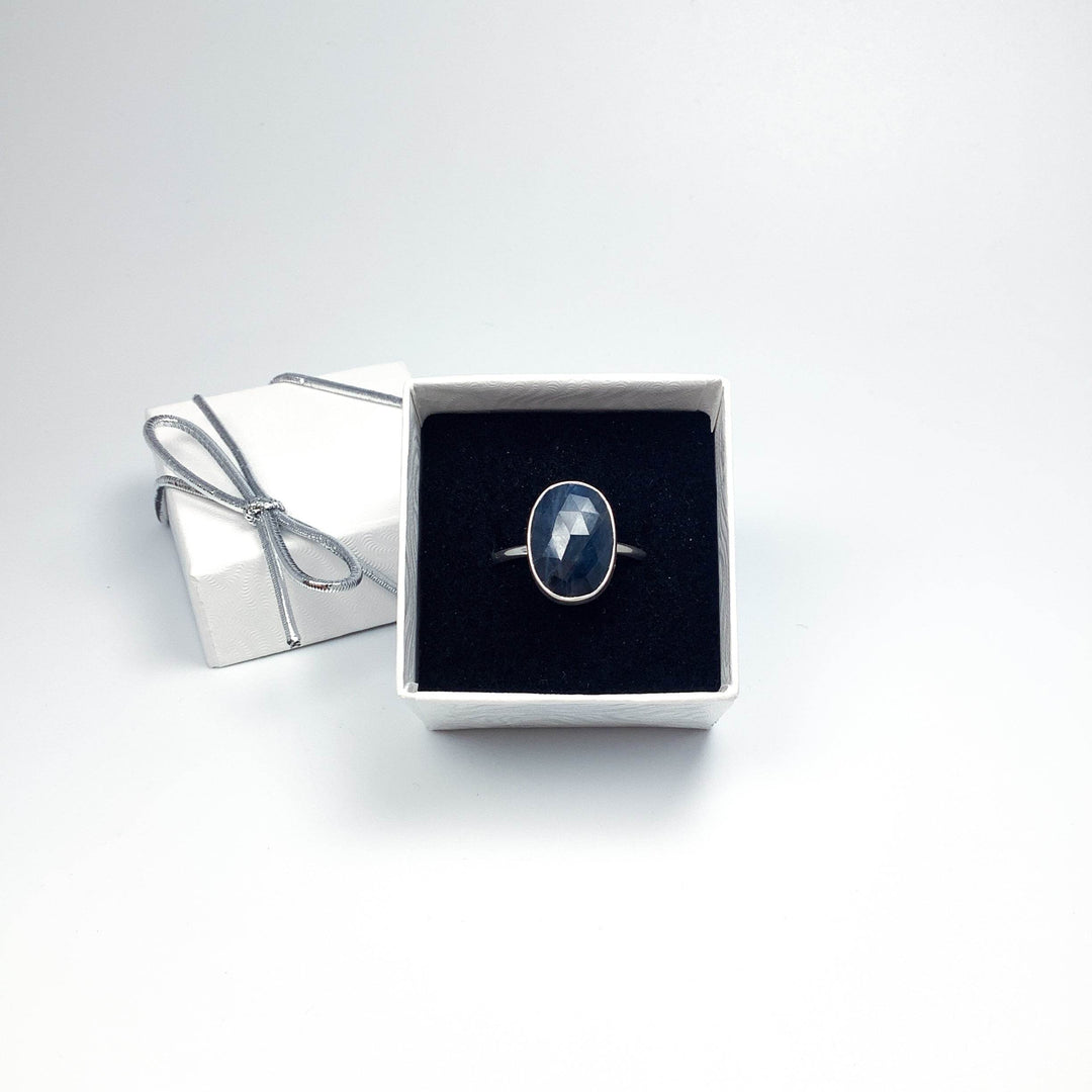 Dark Blue Sapphire Ring-Rocks and Gems Canada