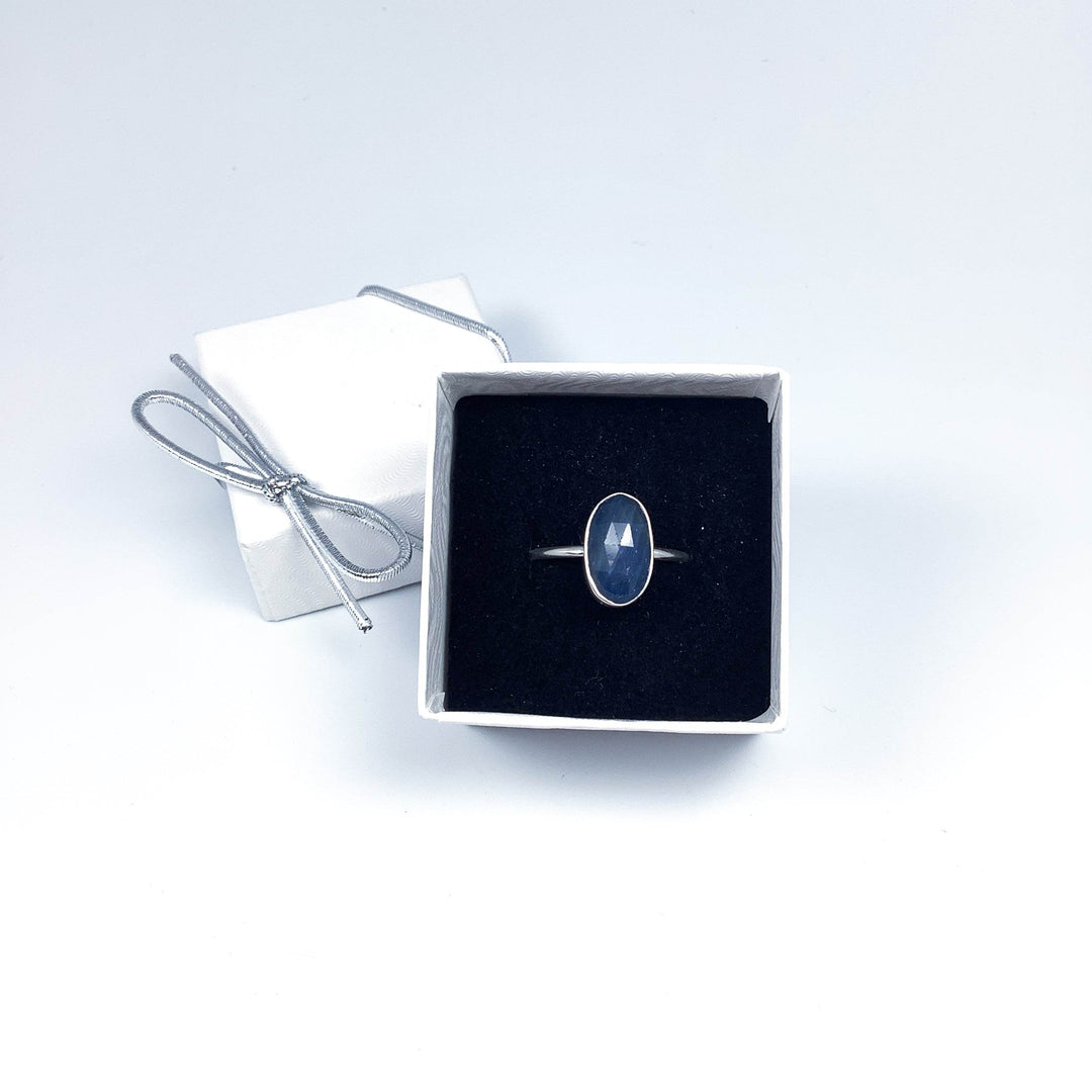 Dark Blue Sapphire Ring-Rocks and Gems Canada