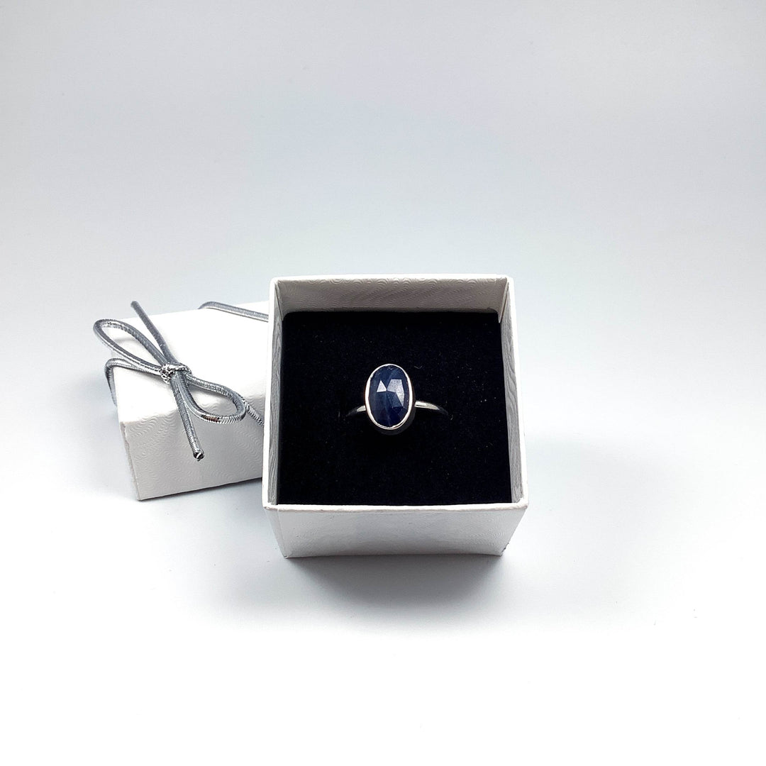 Dark Blue Sapphire Ring-Rocks and Gems Canada