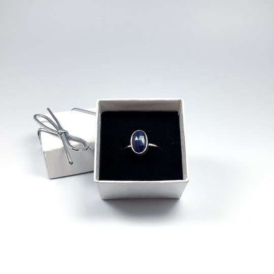 Dark Blue Sapphire Ring-Rocks and Gems Canada