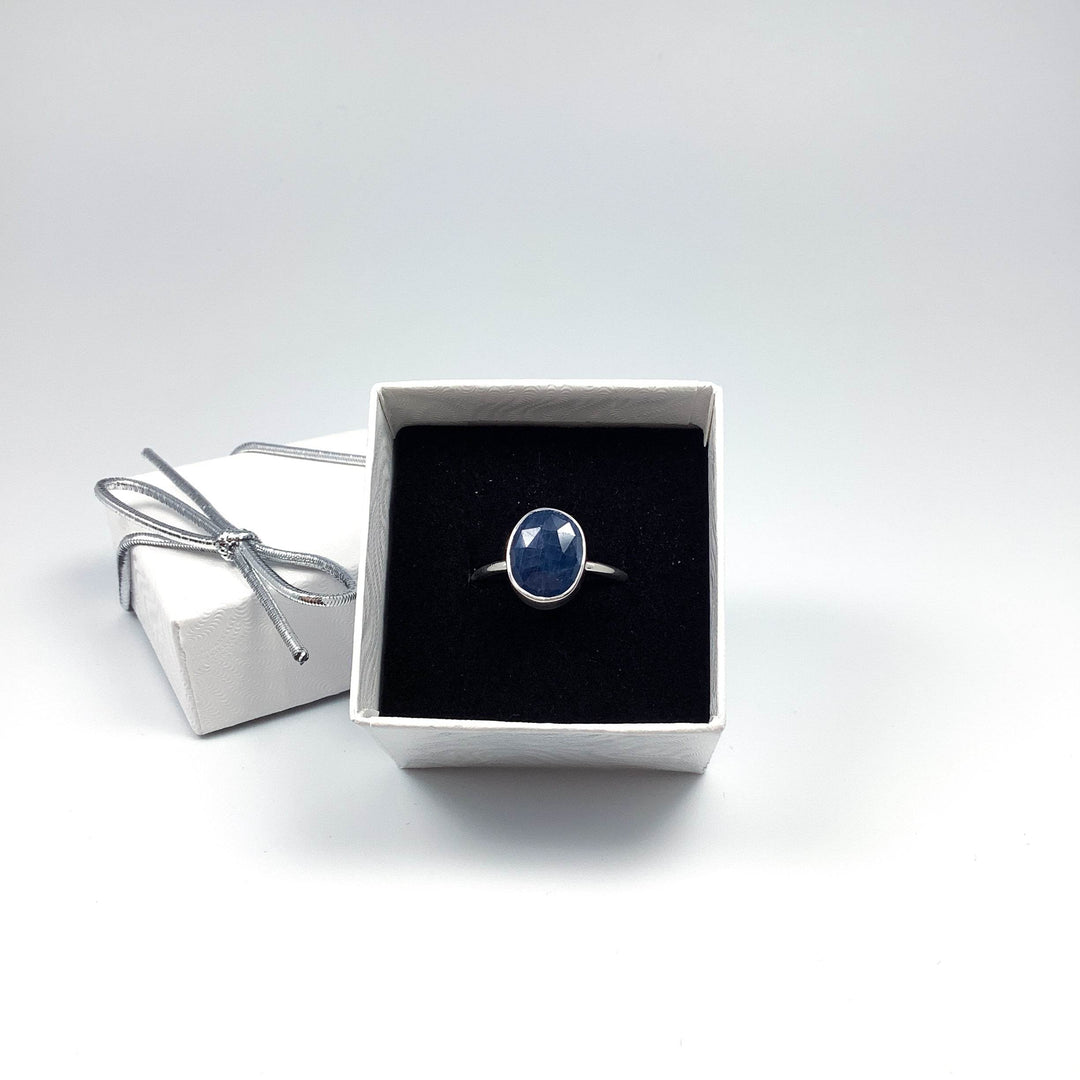 Dark Blue Sapphire Ring-Rocks and Gems Canada