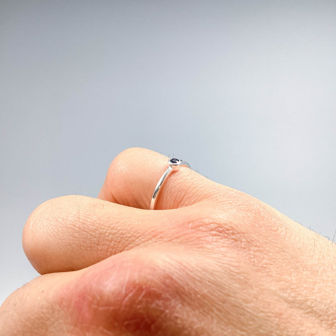 Dark Blue Sapphire Ring-Rocks and Gems Canada
