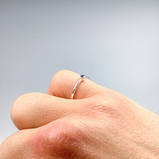 Dark Blue Sapphire Ring-Rocks and Gems Canada