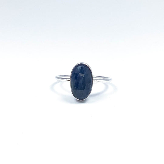 Dark Blue Sapphire Ring-Rocks and Gems Canada