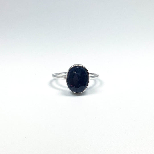 Dark Blue Sapphire Ring-Rocks and Gems Canada