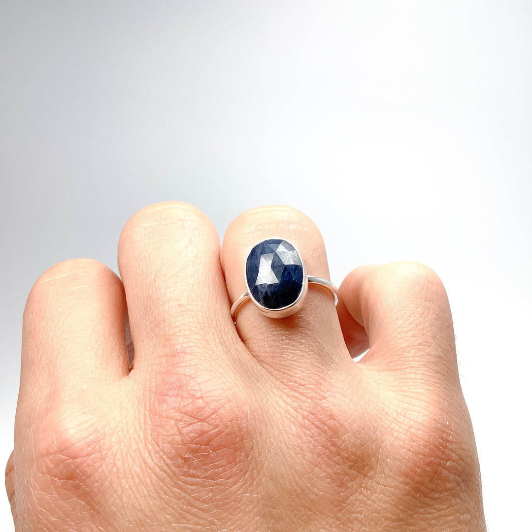 Dark Blue Sapphire Ring-Rocks and Gems Canada
