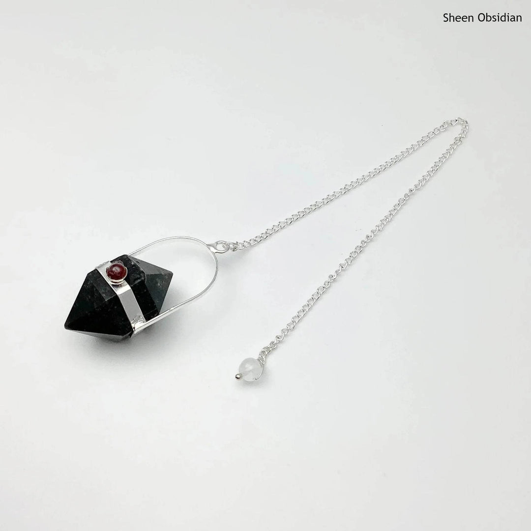 Double Terminated Gemstone Pendulum with Pink Tourmaline-Rocks and Gems Canada