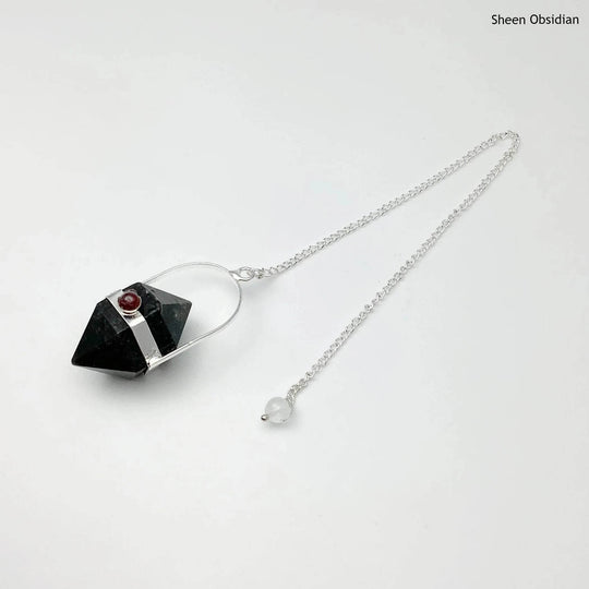 Double Terminated Gemstone Pendulum with Pink Tourmaline-Rocks and Gems Canada