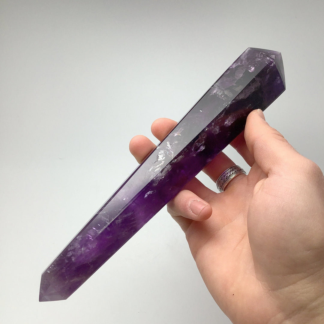 Double Terminated Amethyst Point on Stand - Rocks and Gems Canada