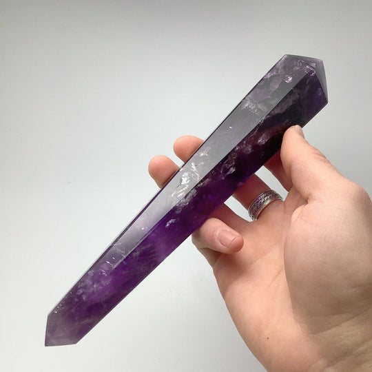 Double Terminated Amethyst Point on Stand - Rocks and Gems Canada
