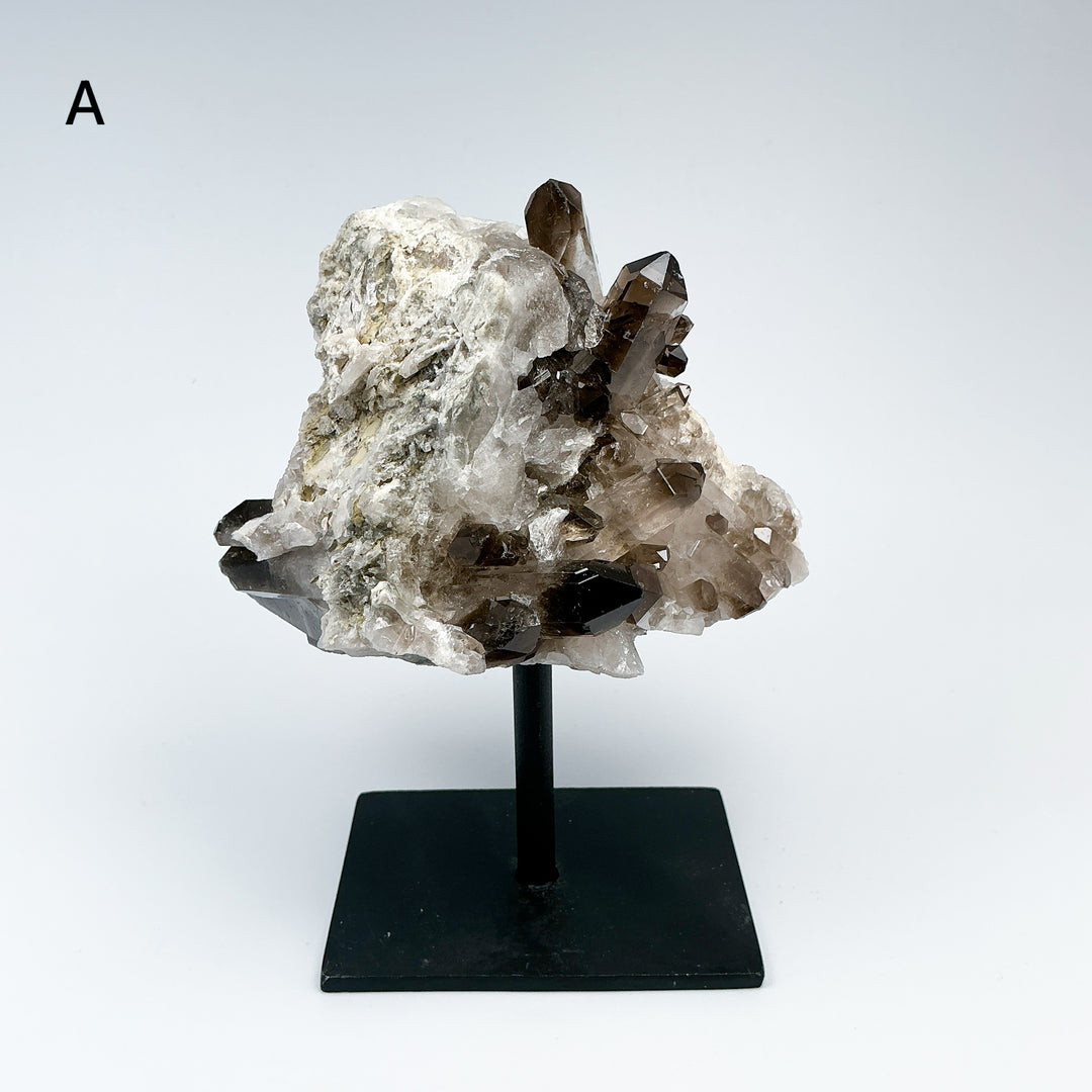 Smoky Quartz Cluster on Display Stand