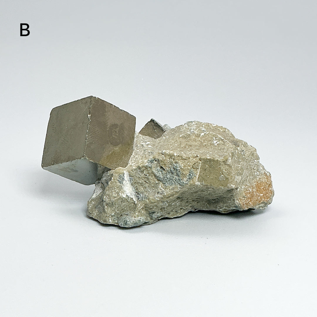 Iron Pyrite Cube in Matrix