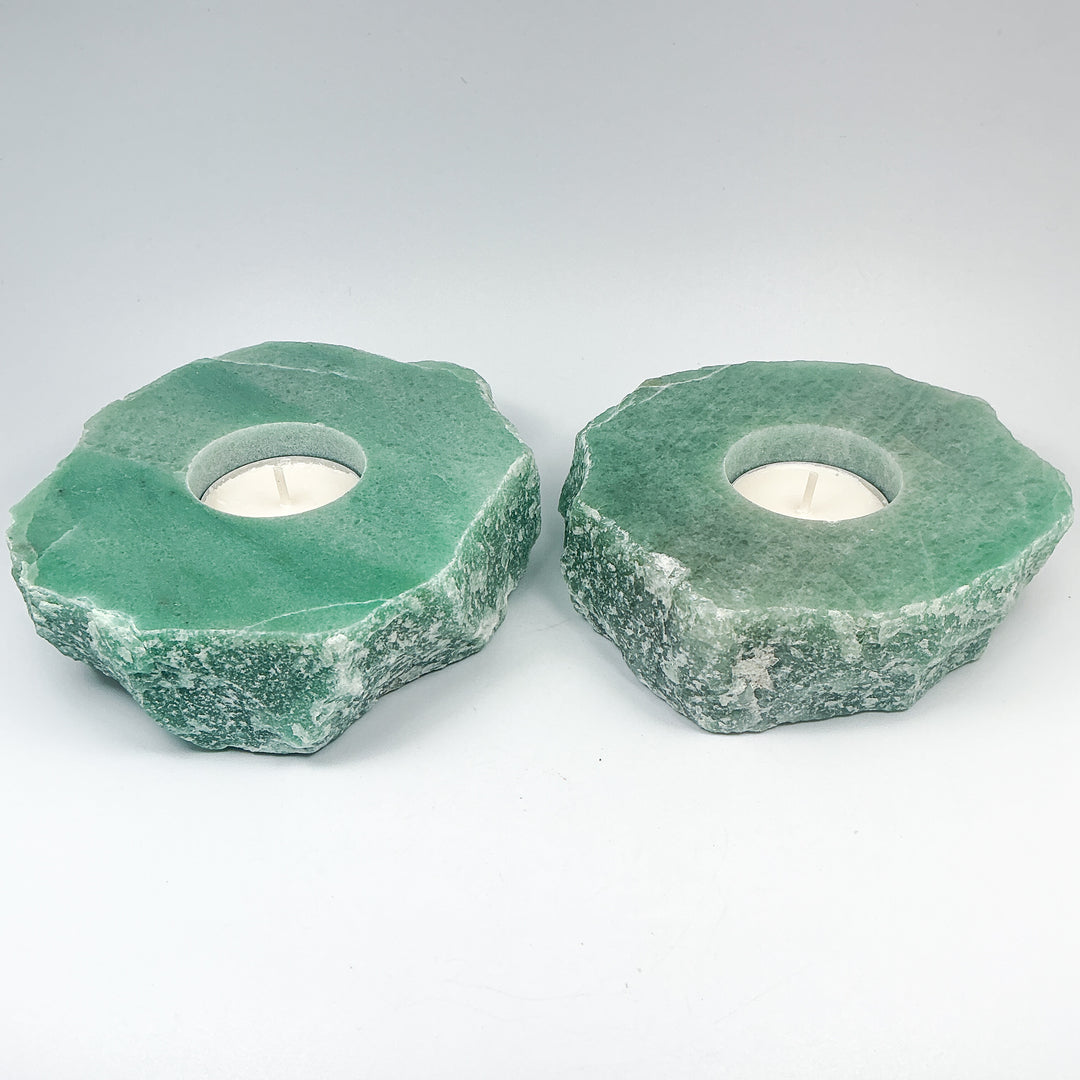 Green Aventurine Candle Holder - Rocks and Gems Canada