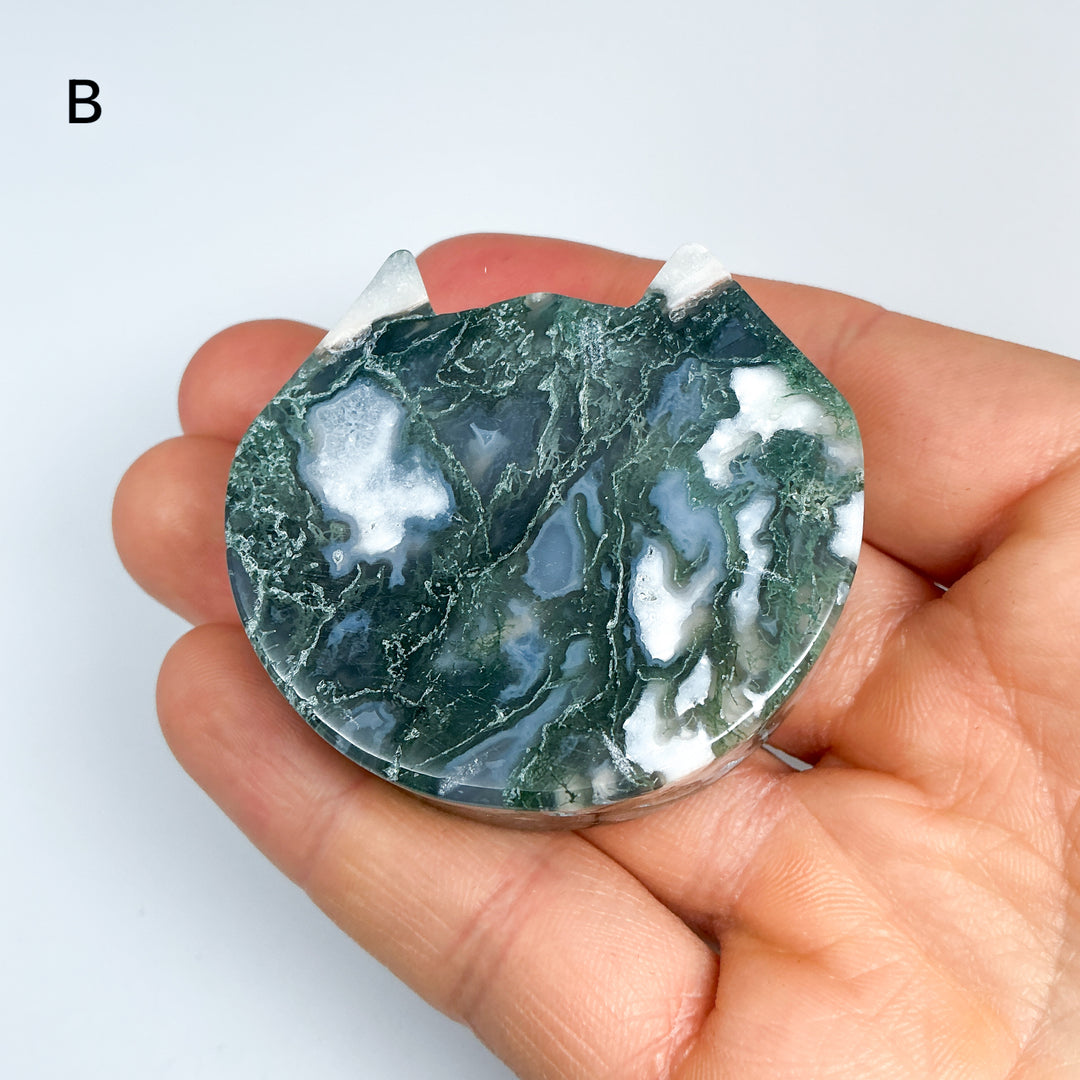 Moss Agate Cat Mini Bowl - Rocks and Gems Canada