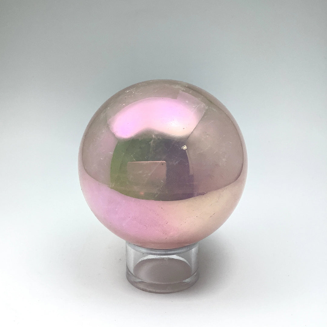 Aura Rose Quartz Sphere - Rocks and Gems Canada