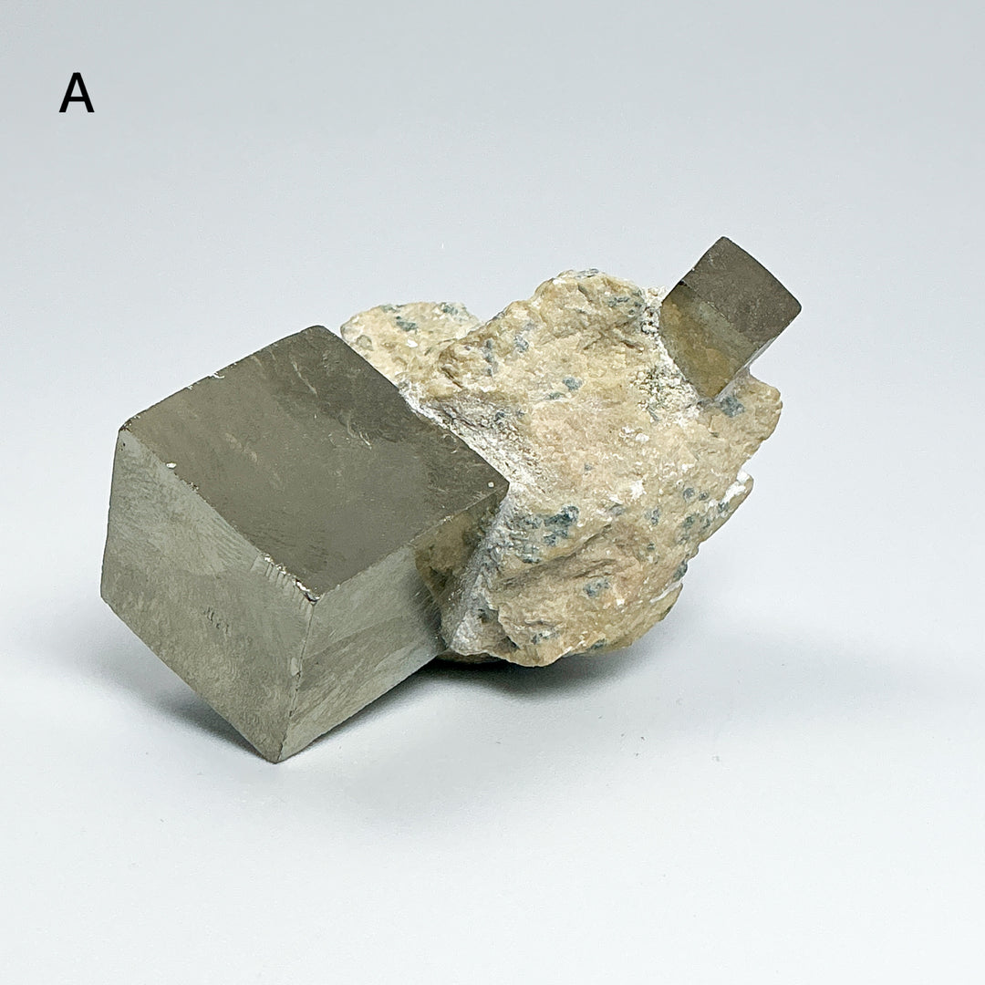 Iron Pyrite Cube in Matrix