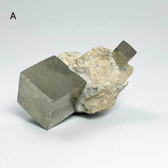 Iron Pyrite Cube in Matrix