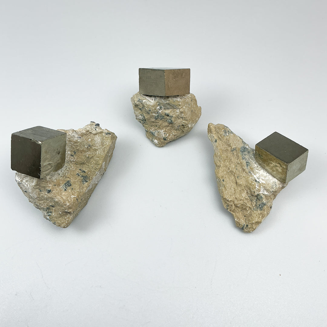 Iron Pyrite Cube in Matrix