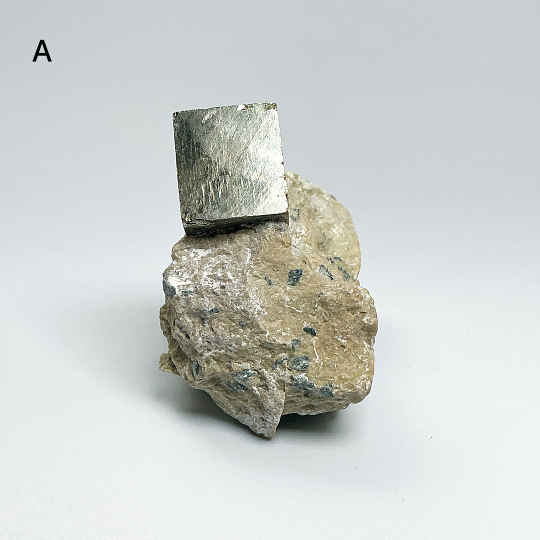 Iron Pyrite Cube in Matrix