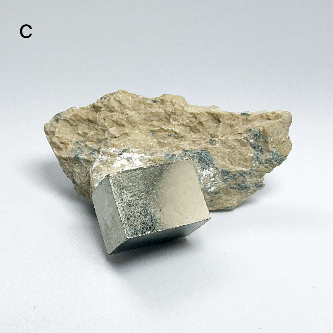 Iron Pyrite Cube in Matrix