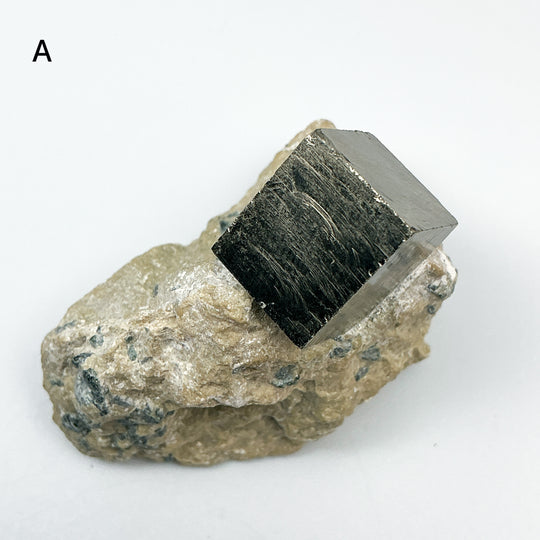 Iron Pyrite Cube in Matrix