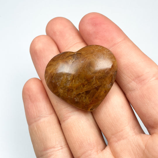 Golden Healing Quartz Heart