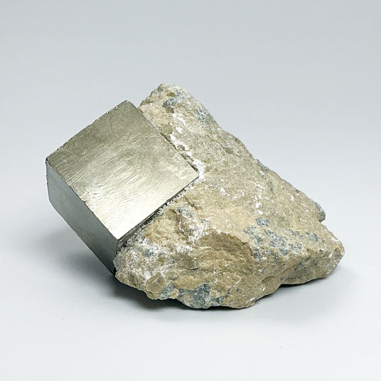 Iron Pyrite Cube in Matrix
