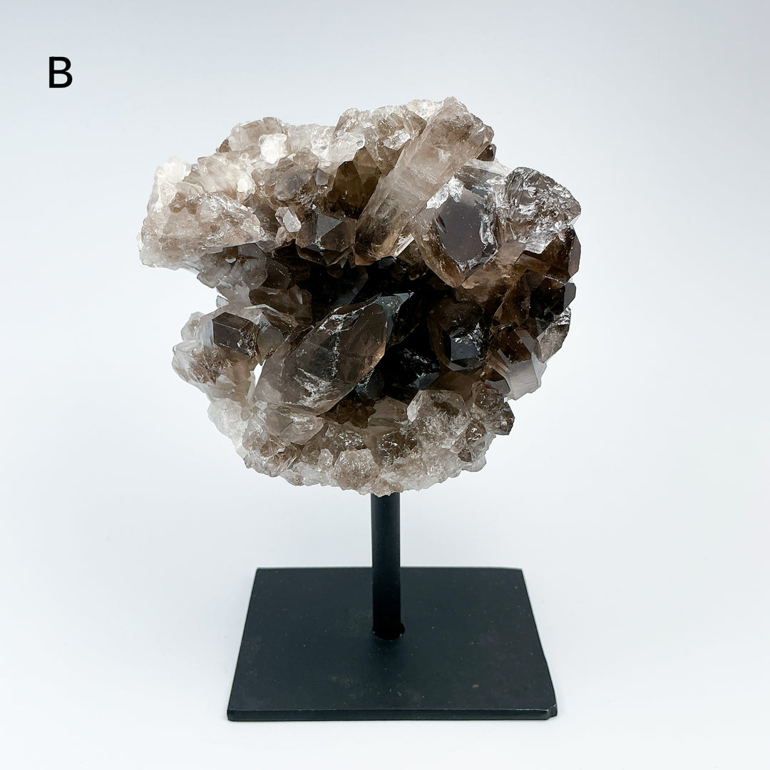 Smoky Quartz Cluster on Display Stand