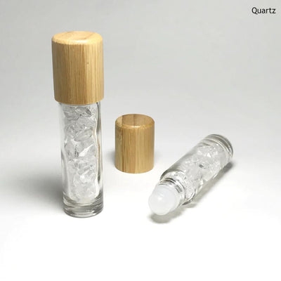 Essential Oil Roller Bottle with Gemstone Chips