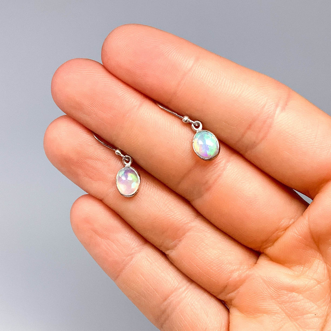 Ethiopian Fire Opal Dangle Earrings-Rocks and Gems Canada