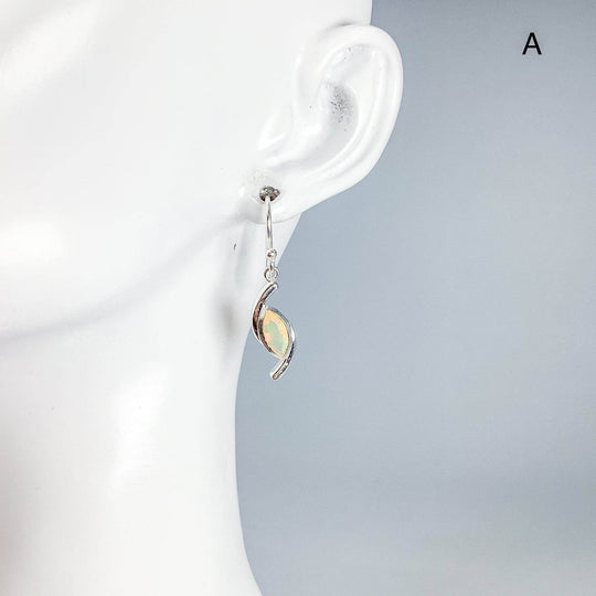 Ethiopian Fire Opal Dangle Earrings-Rocks and Gems Canada