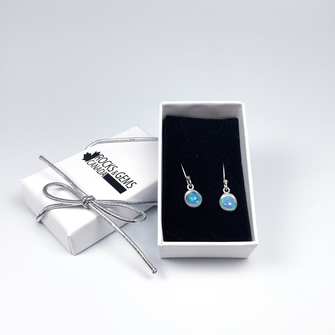 Ethiopian Fire Opal Dangle Earrings-Rocks and Gems Canada