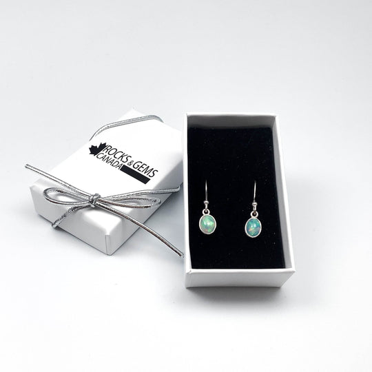 Ethiopian Fire Opal Dangle Earrings-Rocks and Gems Canada