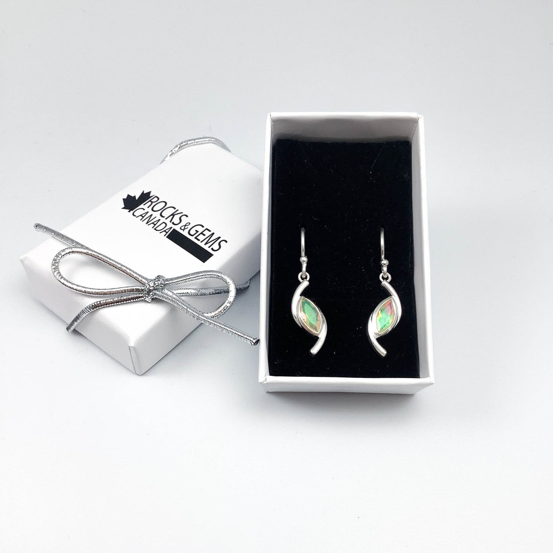 Ethiopian Fire Opal Dangle Earrings-Rocks and Gems Canada