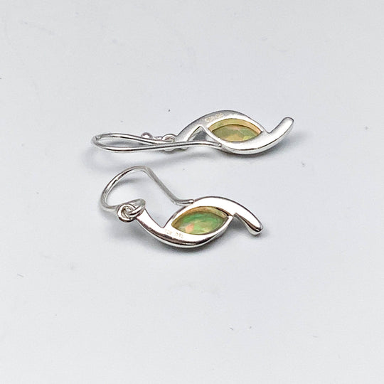 Ethiopian Fire Opal Dangle Earrings-Rocks and Gems Canada