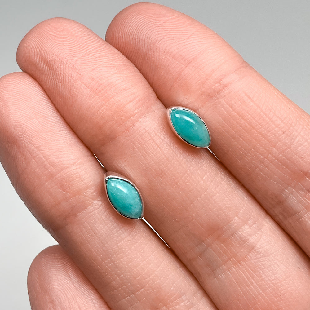 Amazonite Stud Earrings - Rocks and Gems Canada