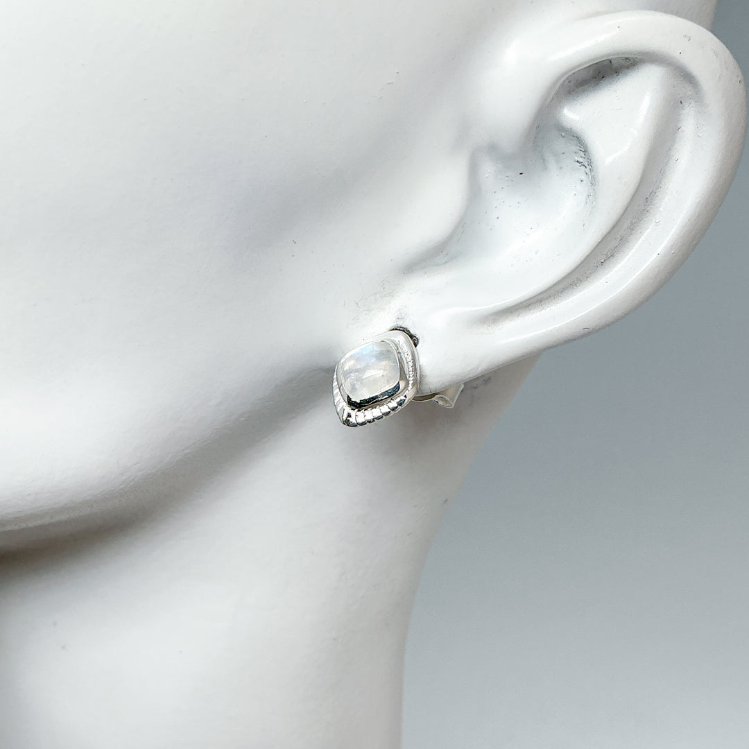 Rainbow Moonstone Stud Earrings - Rocks and Gems Canada