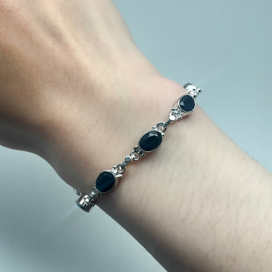 Black Onyx Sterling Silver Bracelet